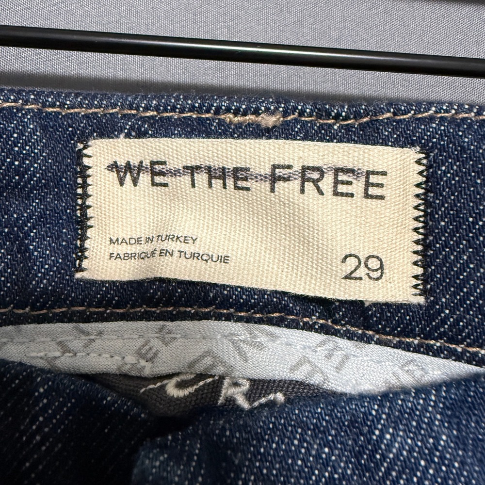We The Free Antonia Crop Jeans Women 29 Blue Wide Leg Pleated High Rise Boho Y2K - Picture 2 of 14